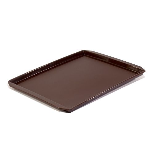 Essential Rectangular Tray with Square Corners and Handles, Walnut